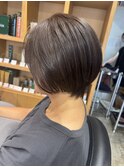 前髪なし透明感ショートボブ◎小顔×大人可愛いナチュラルボブ