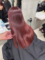 エクラ(ECLAT)&nbsp;かわいいブリーチなしダブルカラー×チェリーピンク＋縮毛矯正