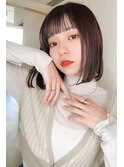 切りっぱなしボブ x チョコレートブラウン