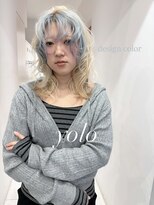 ヨーロ(yolo)&nbsp;デザインカラー　アイスブルー×ホワイトブロンド