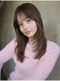 透明感ベージュ/ロングレイヤー/表参道