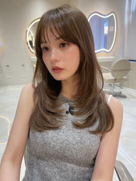 サイン 渋谷(SIGN) 韓国ヘアーハッシュカットレイヤーカットグレージュブリーチ無し