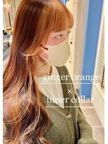 アース 郡山コスモス通り店(HAIR&MAKE EARTH)&nbsp;ジンジャーオレンジ×インナーカラー