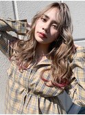 カジュアルロング_ココアブラウンフリンジウェーブ_87705
