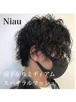 ニアウ 太田店(Niau)&nbsp;ツイストスパイラルパーマメンズウルフ波巻きスパイラルツーブロ
