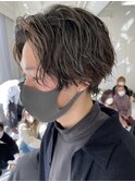 ニュアンスパーマ波巻きスパイラルパーマセンターパート刈り上げ