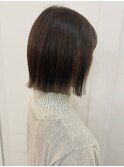 プツっと切りっぱなしボブ×オリーブベージュ＊