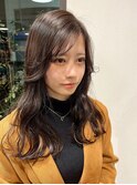 顔周りカット×地毛風カラー/小顔補正立体カット/波巻き