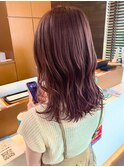 レイヤーミディアム×艶髪チェリーブラウン