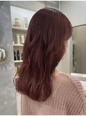 ピンクブラウン 艶髪 髪質改善 韓国風 顔まわり 顔周り