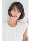 『 束間 & グレージュ』小顔シルエット おしゃれ ミニマムボブ