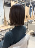 切りっぱなしボブマロンベージュ外ハネボブ
