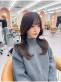 メルティカラーフェミニンロング似合わせカットハイトーン韓国