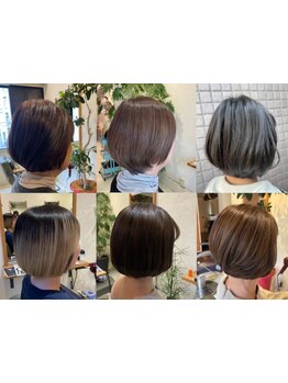 【福島駅徒歩3分/髪質改善】ショートヘア×白髪ぼかしに特化！白髪染めでも艶のある美髪へ＊