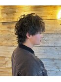 ウルフカット波パーマスタイル