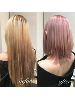 美容室ステラ 東大宮店&nbsp;ミディアムレイヤー×ピンクベージュ