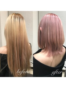 美容室ステラ 東大宮店 ミディアムレイヤー×ピンクベージュ