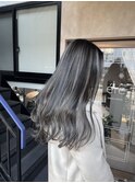 しっかりハイライト　グレージュハイライト　白髪ぼかしカラー