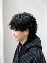 コア(CO:A)&nbsp;シャドウパーマ　メンズシースルーマッシュニュアンスパーマ韓国