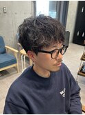 STYLE MENメンズカットダウンバングニュアンスパーマショート