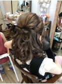 シンプルハーフアップアレンジ【ブライダルヘアアレンジ 立川】