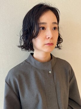 ノラギンザユー(NORA GINZA/U) パーマボブボブパーマボブニュアンスパーマくせ毛風パーマ