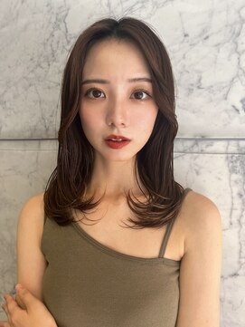 ロンド ストラーダ 心斎橋(Lond strada) 韓国前髪顔周りロング×インナーグレージュ[心斎橋/髪質改善]