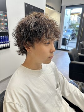 メンズ ラピス 横浜店(Men’sLapis) 波巻きパーマ×ハイライト