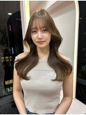 韓国ヘア/顔まわりカット/くびれヘア/前髪あり/