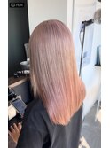2回ブリーチで作るミルクティーピンク