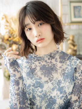 カバーヘア ブリス 戸田公園西口店(COVER HAIR bliss) 大人可愛いアッシュオリーブ前下がりボブc5戸田公園20代30代40代