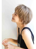 ショート　透明感カラー　シースルー　ケアブリーチ　名東区
