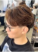 渋谷フェザーパーマニュアンスパーマセンターパートウルフカット