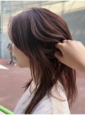 暖色カラーピンクレッドブラウンレッドブリーチなしカラー