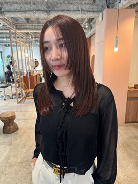 ホネン(honen) 顔まわりレイヤー/レイヤーカット/レイヤー/艶カラー/薬院大通