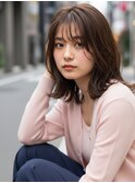 ミディアムヘアー/ココアグレージュ/小顔/髪質改善/越谷