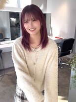 ジゼラ(GISELA)&nbsp;レイヤーカット ピンクベージュ シースルーバング  宇都宮美容室