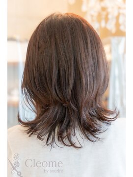 クレオメ バイ スーリール 五反田店(cleome by sourire) シースルーバング大人ガーリーミディアムレイヤーカット黒髪美髪
