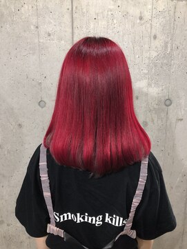 サロンドミルク 原宿(salon de MiLK) アクセントカラーでレッド
