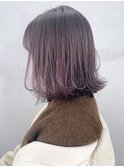 ラベンダーグレー_毛先パーマことりベージュ_ba265381
