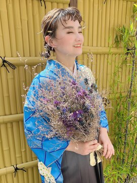 ローラ 本店(Rola) 【Fー33】水色　籠目に紫陽花柄