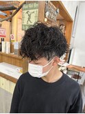 ツイストパーマ波巻きスパイラルツーブロックスパイラルパーマ