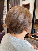 20代30代40代大人かわいいコンパクトショートブラウンボブ