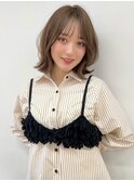  大人可愛い小顔ジャギーボブ似合わせオリーブベージュボブ
