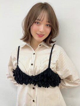 ユーフォリア 新宿店(Euphoria) 大人可愛い小顔ジャギーボブ似合わせオリーブベージュボブ