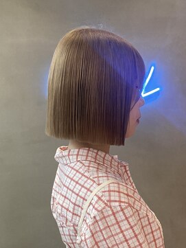 ロンドアジュール 横浜(Lond azur) ブリーチホワイトグレージュダブルカラーレイヤー韓国顔周り横浜