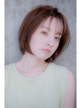 グレイス ヘアドレッシング 鷹匠(grace hair dressing) 丸みボブ×シルキーベージュ