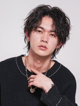 メンズヘアセンス 渋谷(MEN'S HAIR SENSE) 波巻きセンターパートウルフ