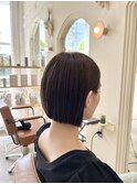 切りっぱなしボブ×寒色ベージュ☆20代/30代/40代/50代