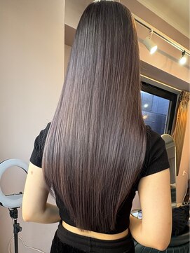 ブリーチハイライトカラーミルクティーベージュレイヤーカット